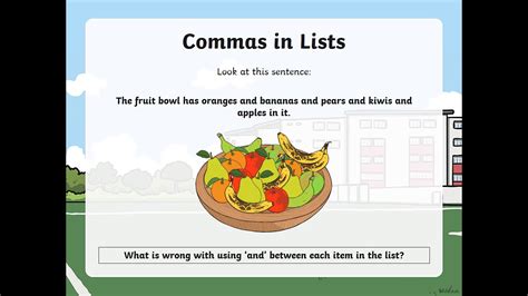 Using Commas To Separate Items In A List Youtube