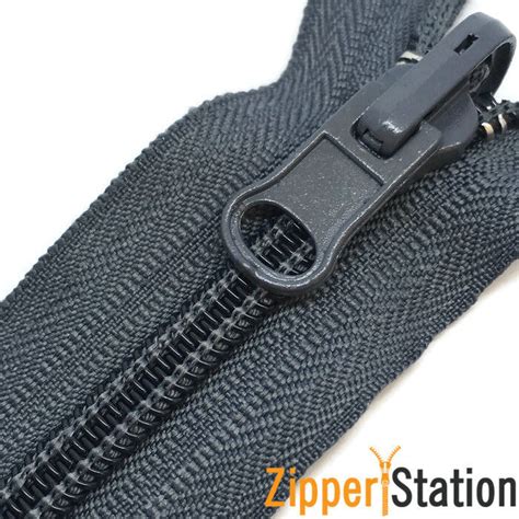 Nylon Open End Reversible Zipper No5 Reversable Zip Black Grey