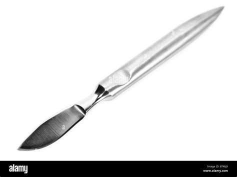 Surgical Scalpel On A Large Isolated White Background Stock Photo Alamy