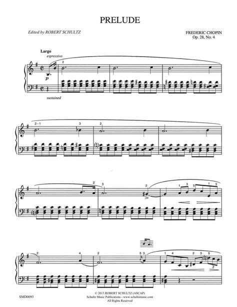 Prelude Op 28 No 4 Schultz Music Publications
