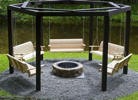 How To Build A Hexagonal Swing With Sunken Fire Pit Diy