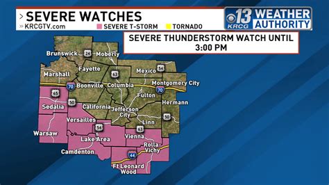 A severe thunderstorm watch is issued when severe thunderstorms are possible in and near the watch area. Severe thunderstorm watch issued for parts of mid-Missouri ...