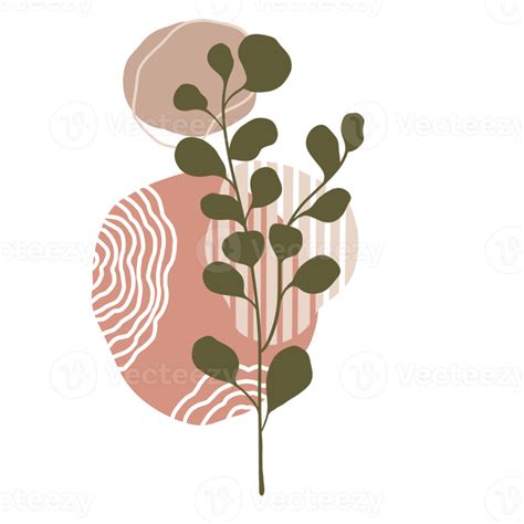 Aesthetic Leaf Plant With Abstract Shapes Minimalist Style Nature