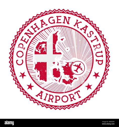 Copenhagen Kastrup Airport Stamp Airport Logo Vector Illustration