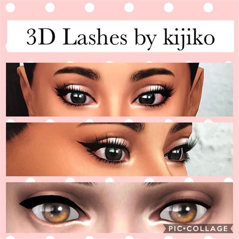 Sims Eyelashes With Glasses D Lashes Version Kijiko