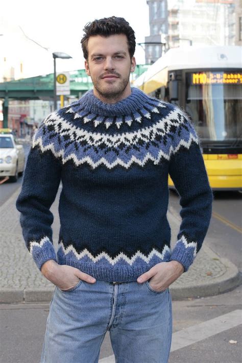 Mens Fashion Icelandic Wool Sweater Men Sweater Sweaters Wool Sweaters