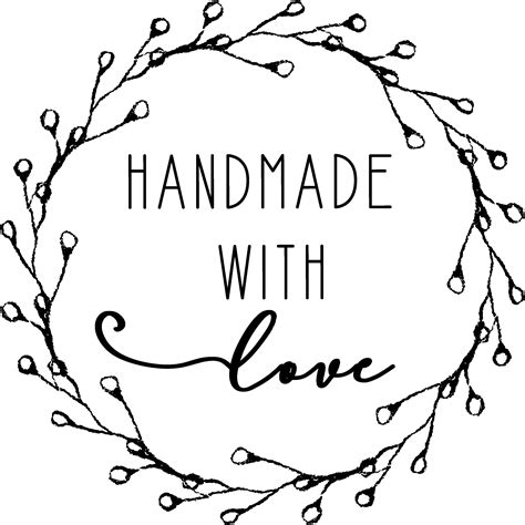 Digital Handmade With Love Stickers Pdf Downloadable Etsy