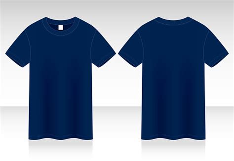Blank Navy Blue Tshirt Vector For Template Stock Illustration