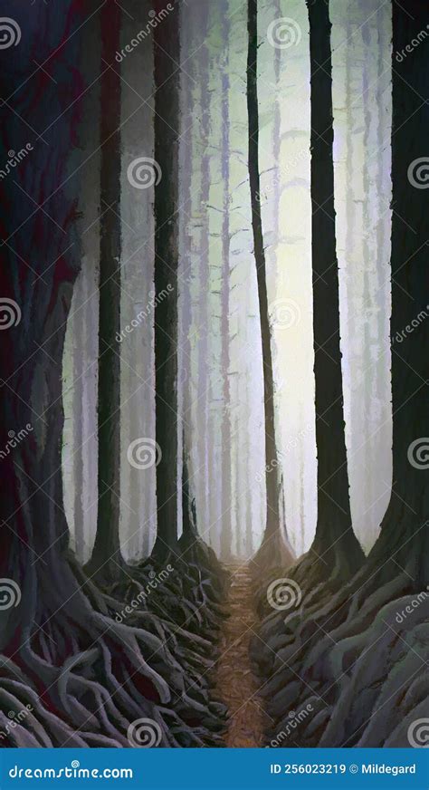 Haunted Dead Forest Surreal Art Stock Illustration Illustration Of