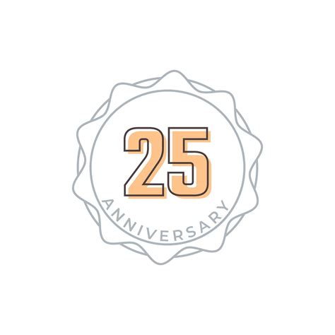 25 Year Anniversary Celebration Vector Badge Happy Anniversary