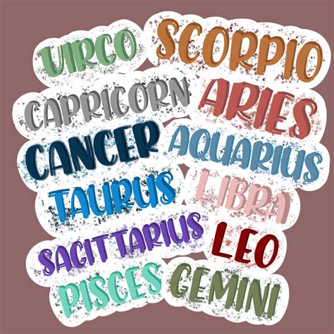Zodiac Sign Stickers Colored Stickers Birthdays T Ideas