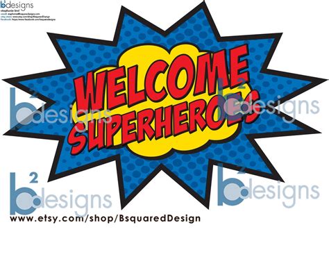 Welcome Superheroes Sign 11x17 Db Instant Download