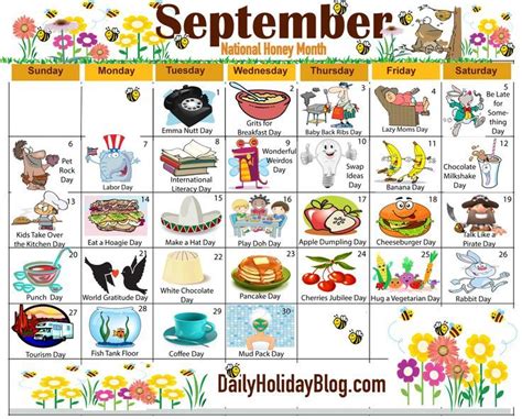 The New Free September Holiday Calendar Is Available To Print