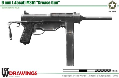 9 Mm M3a1 Grease Gun Submachine Gun
