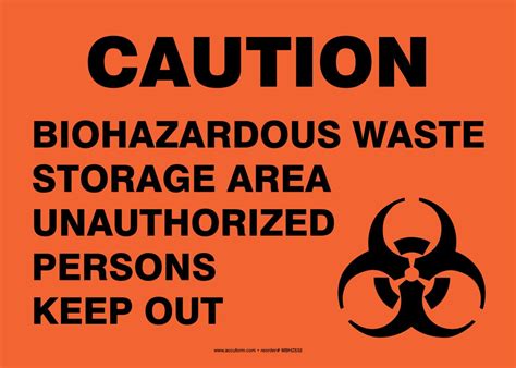 Biohazardous Waste Storage Area Osha Danger Safety Sign Mbhz