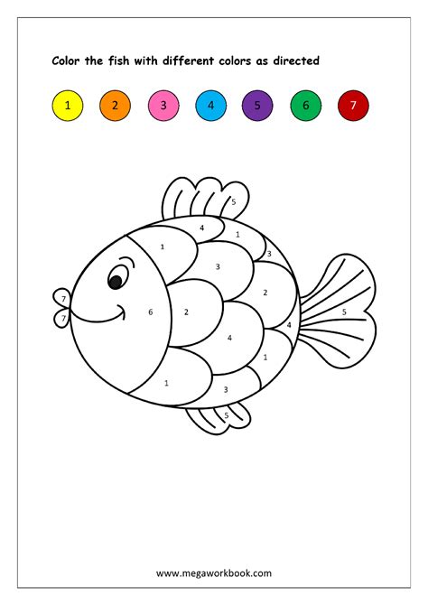Color By Number Worksheet For Preschool