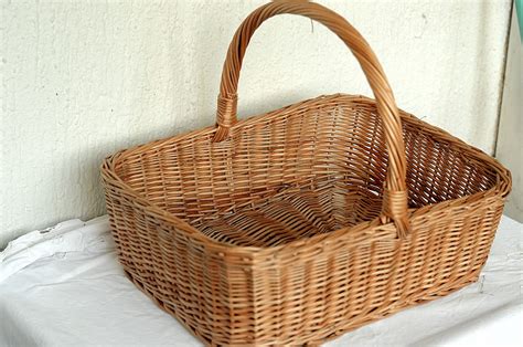 Large Rectangular Wicker Basket Display Basket Large T Etsy