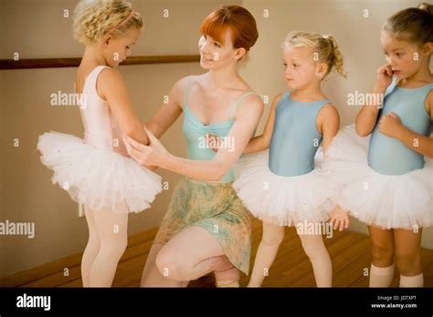 Ballet Teacher Talking To Students Stock Photo Alamy
