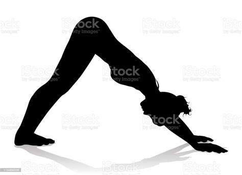 Yoga Pilates Pose Woman Silhouette Stock Illustration Download Image