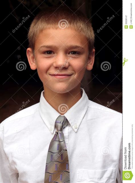 Teenaged Boy Wearing Tie Royalty Free Stock Photography
