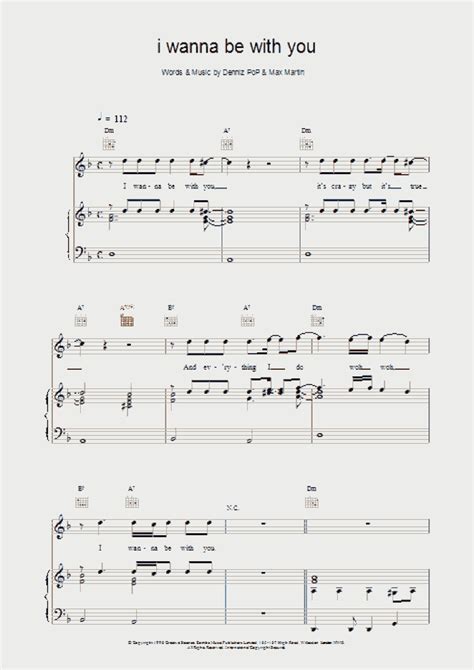I Wanna Be With You Piano Sheet Music Onlinepianist