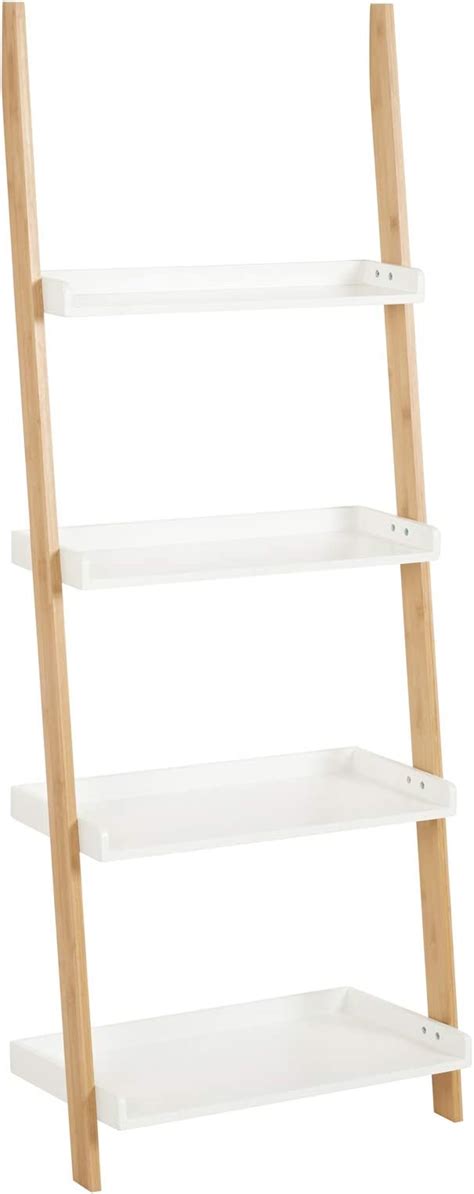 Hartleys White And Bamboo 4 Tier Ladder Shelf Uk Home