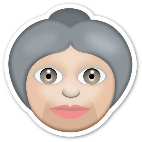 Older Woman Emoji Emoji Stickers Emoji Symbols