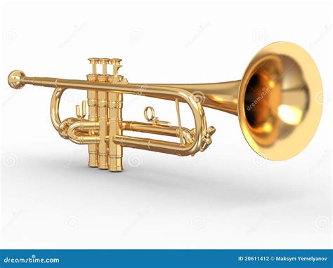 Trompeta De Oro 3d Stock De Ilustración Ilustración De Brillante