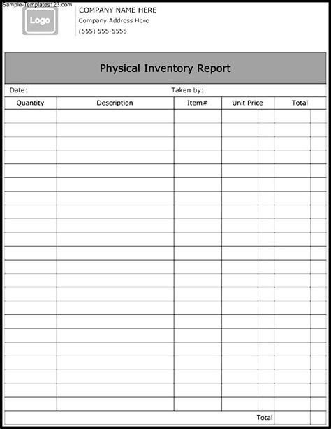 To make your work easier, you can always rely on tools like sheet templates which can give you a basic framework for you to make specific documents. Physical Inventory Report Template - Sample Templates - Sample Templates