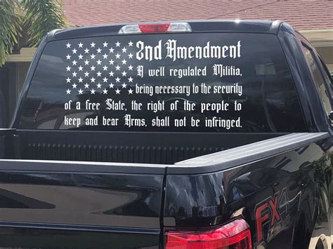 American Flag 2nd Amendment Vinyl Usa Decal Sticker Truck Etsy