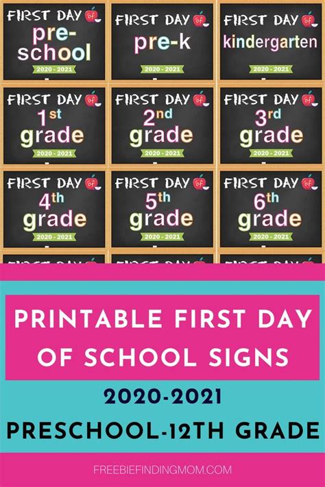 2020 2021 First Day Of School Sign Printable Chalkboard Style