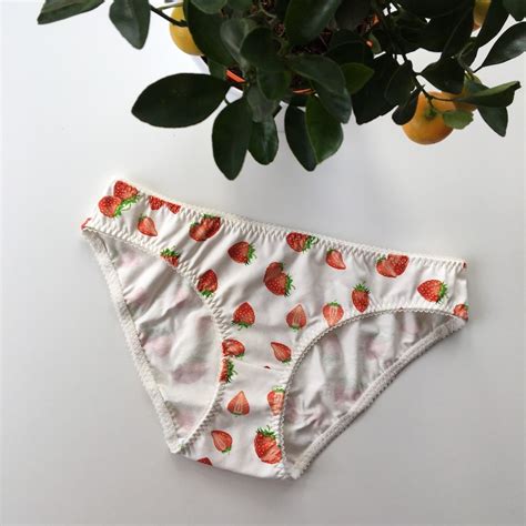 Classic Strawberries Panties For Women Cotton Jersey Lingerie Etsy