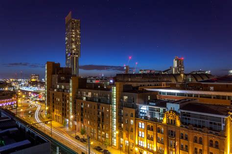 Manchester Skyline Stars Wall Mural Wallsauce Uk