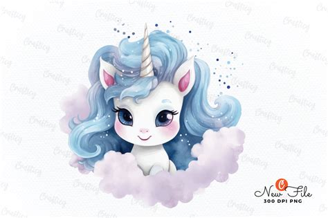 Cute Baby Unicorn Sublimation Clipart Se Graphic By Crafticy Creative