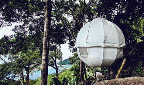 Cocoon Tree Suspends Campers Above The Ground In A Private Sphere