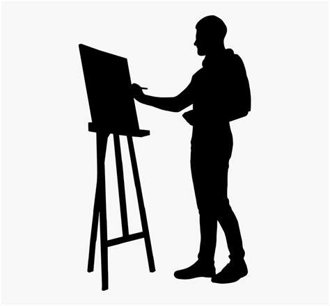 Silhouette Artist Drawing Standing Painter Silhouette Of Artist
