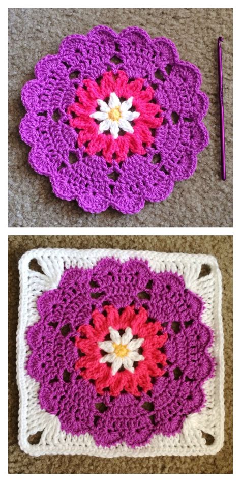 Heart Mandala Square Free Crochet Pattern Cool Creativities