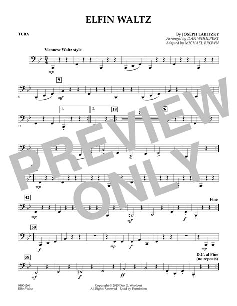 Elfin Waltz - Tuba Sheet Music | Michael Brown | Concert Band