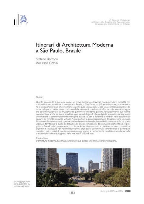 Pdf Itinerari Di Architettura Moderna A Sao Paulo Brasile
