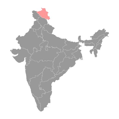 Ladakh Region Map Administrative Division Of India Vector