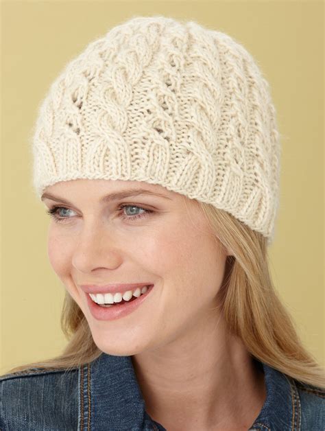 Knit This Classic Cabled Hat With Just 1 Ball Of Lb Collection Pure