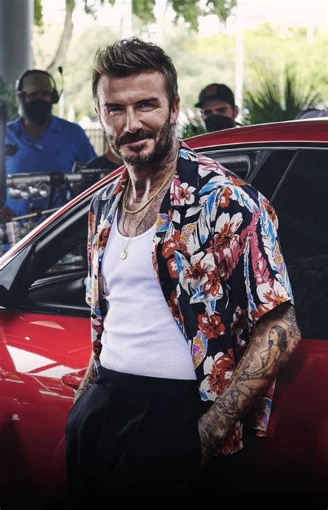 David Beckham In A Saint Laurent Aloha Shirt Is A Summer Dressing