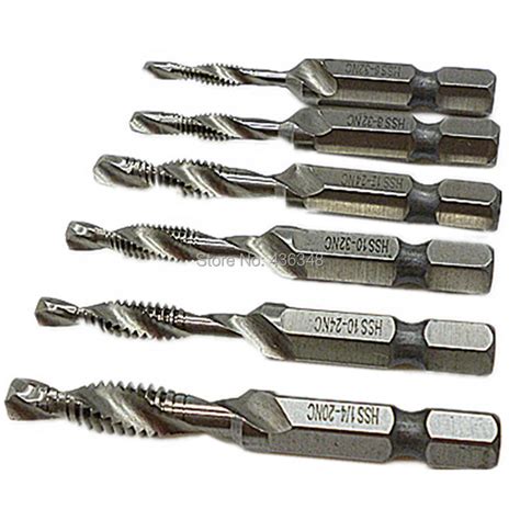 Buy Drill Tap Combination Bit 6pc Sae Hss Tap Drill