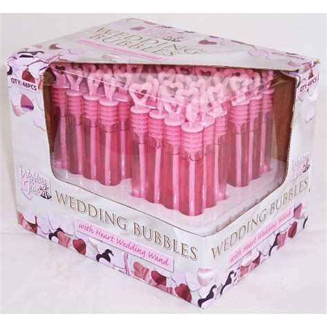 Wedding Time 48 X Wedding Bubble Bubbles Wands Party Favours Pink