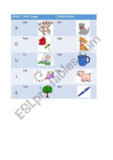 English Worksheets Open And Closed Syllables Cheat Sheet Long And
