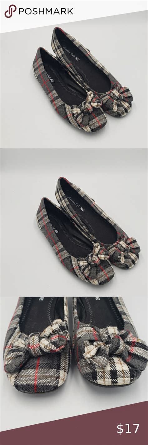 American Eagle Gray Plaid Ballet Flats Nwot 8 5 In 2020 American