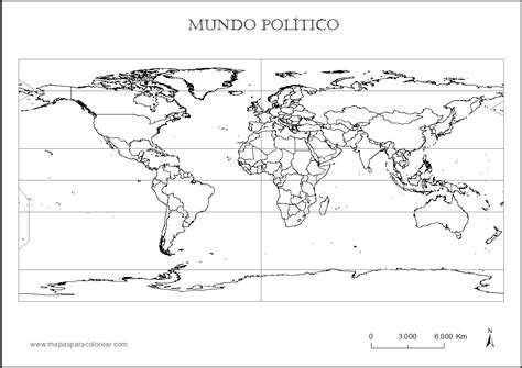 Planisferio Politico Para Pintar