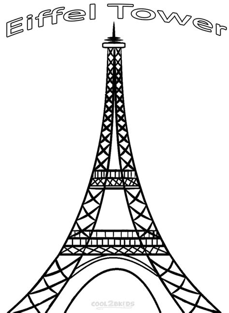 Paris Eiffel Tower Coloring Pages