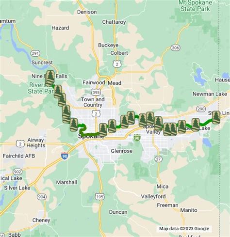 Spokane Centennial Trail Map Pacific Centered World Map