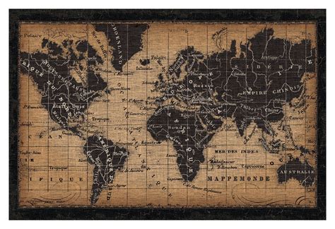 Vintage Brown And Black Old World Map Adultteen Decor 1 18 X 12